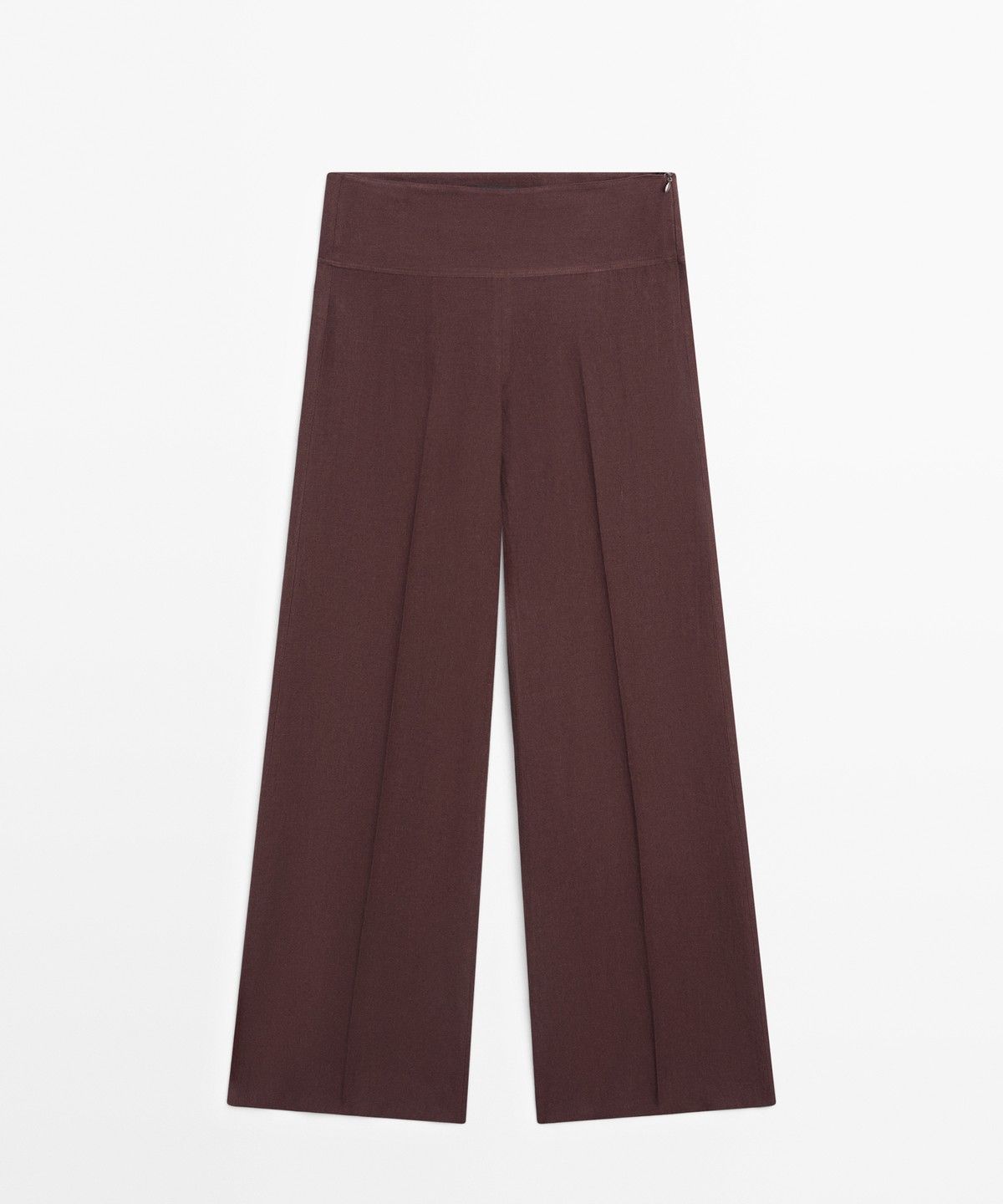 마시모두띠(MASSIMO DUTTI) 100% 린넨 미드라이즈 플레어 팬츠