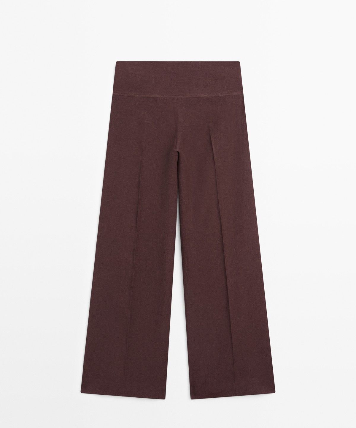 마시모두띠(MASSIMO DUTTI) 100% 린넨 미드라이즈 플레어 팬츠