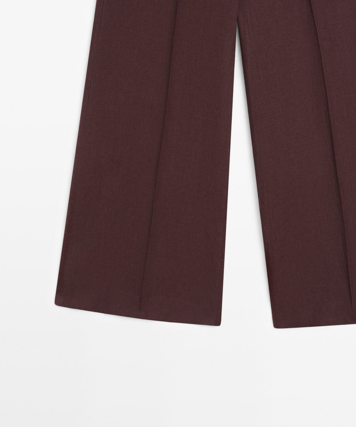 마시모두띠(MASSIMO DUTTI) 100% 린넨 미드라이즈 플레어 팬츠