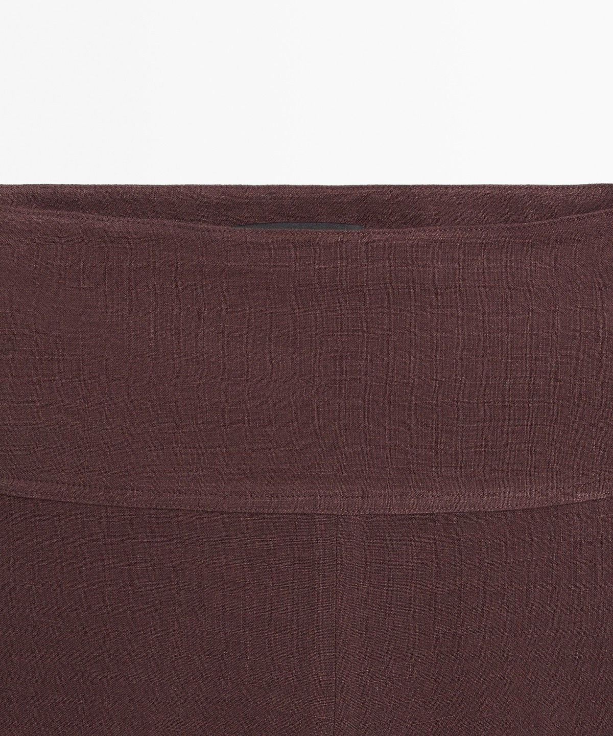 마시모두띠(MASSIMO DUTTI) 100% 린넨 미드라이즈 플레어 팬츠