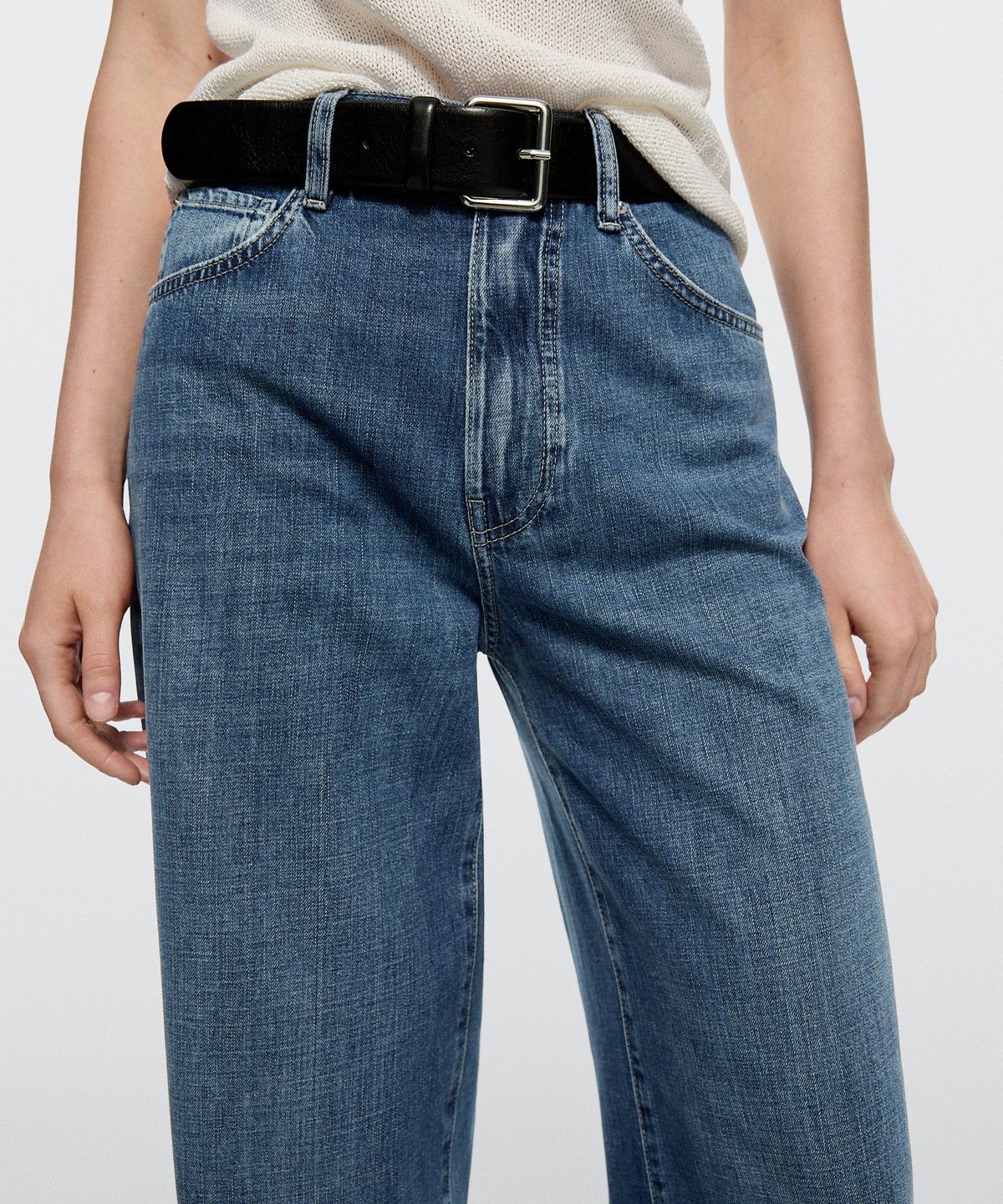 마시모두띠(MASSIMO DUTTI) 하이라이즈 와이드 레그 진