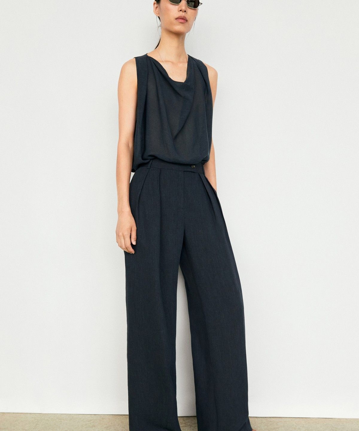 마시모두띠(MASSIMO DUTTI) 멜란지 린넨 수트 팬츠