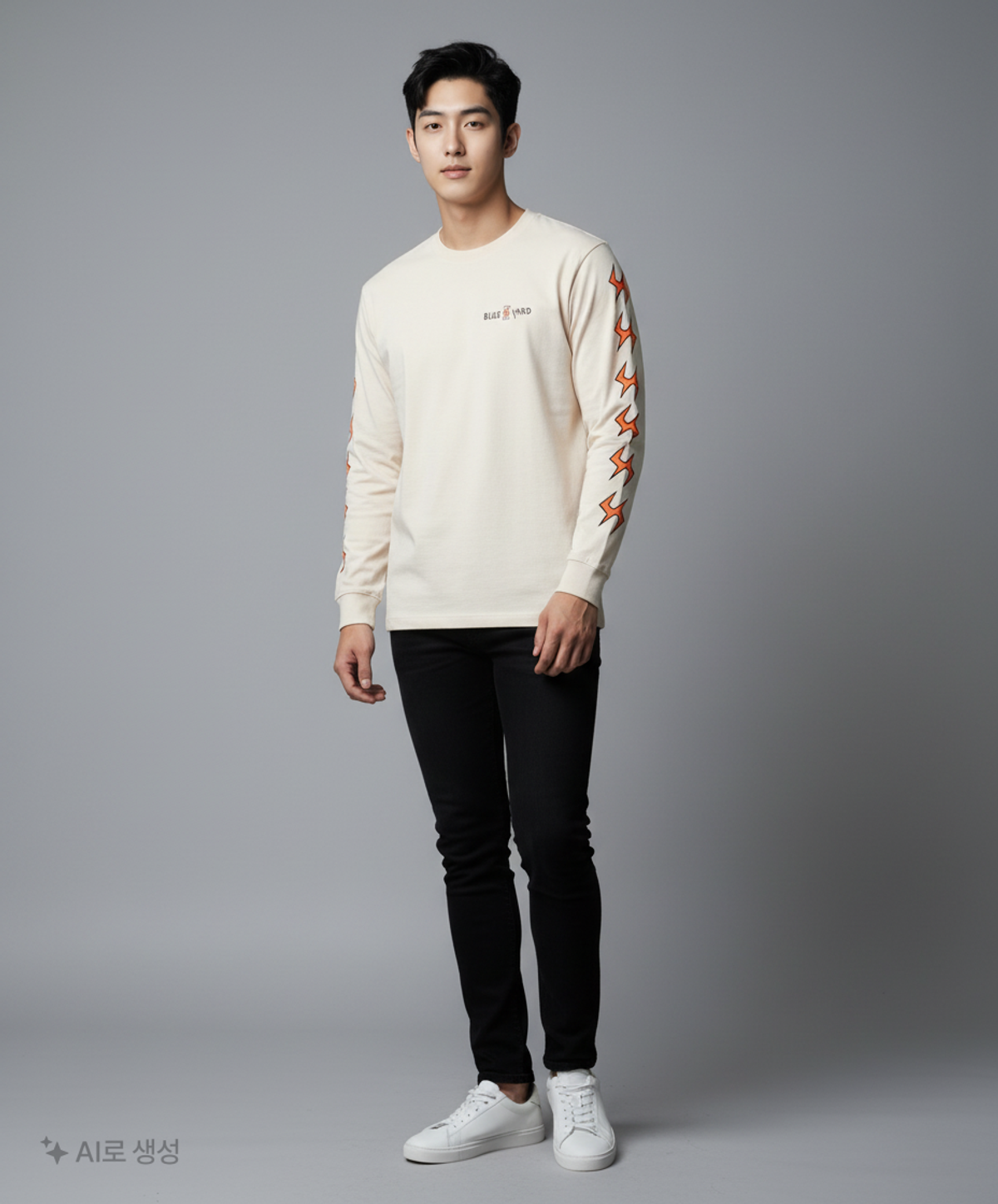 블루야드(BLUE YARD) THUNDERBOLT LONG SLEEVE T WHITE L