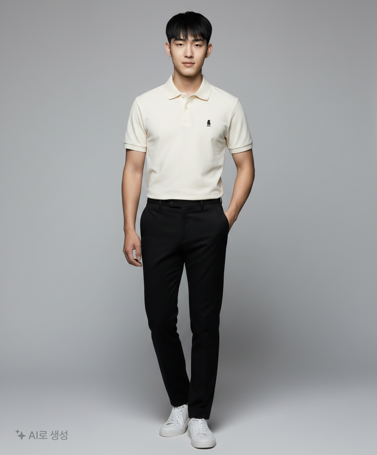 예일(YALE) QUICK DRY PIQUE SLIT NECK POLO SHIRT IVORY XS