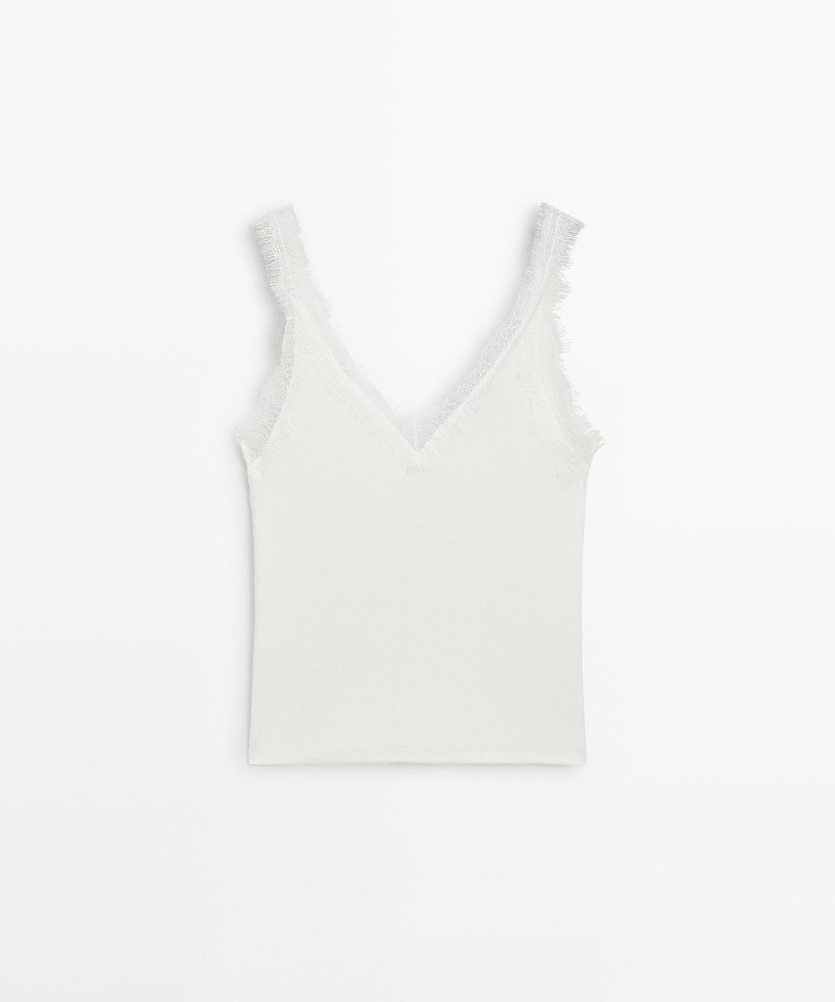 마시모두띠(MASSIMO DUTTI) 레이스 디테일 스트랩 탑