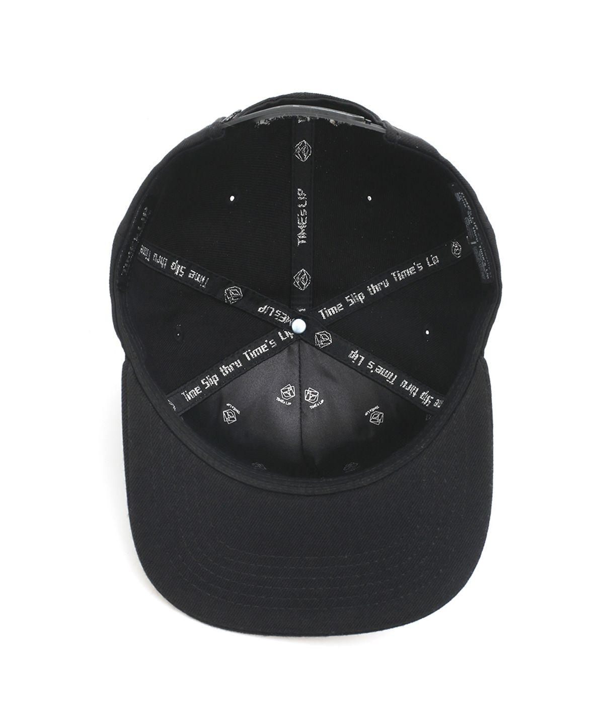 타임슬립(TIME SLIP) 로만 로고 스냅백 블랙 블랙 (M, L SIZE)