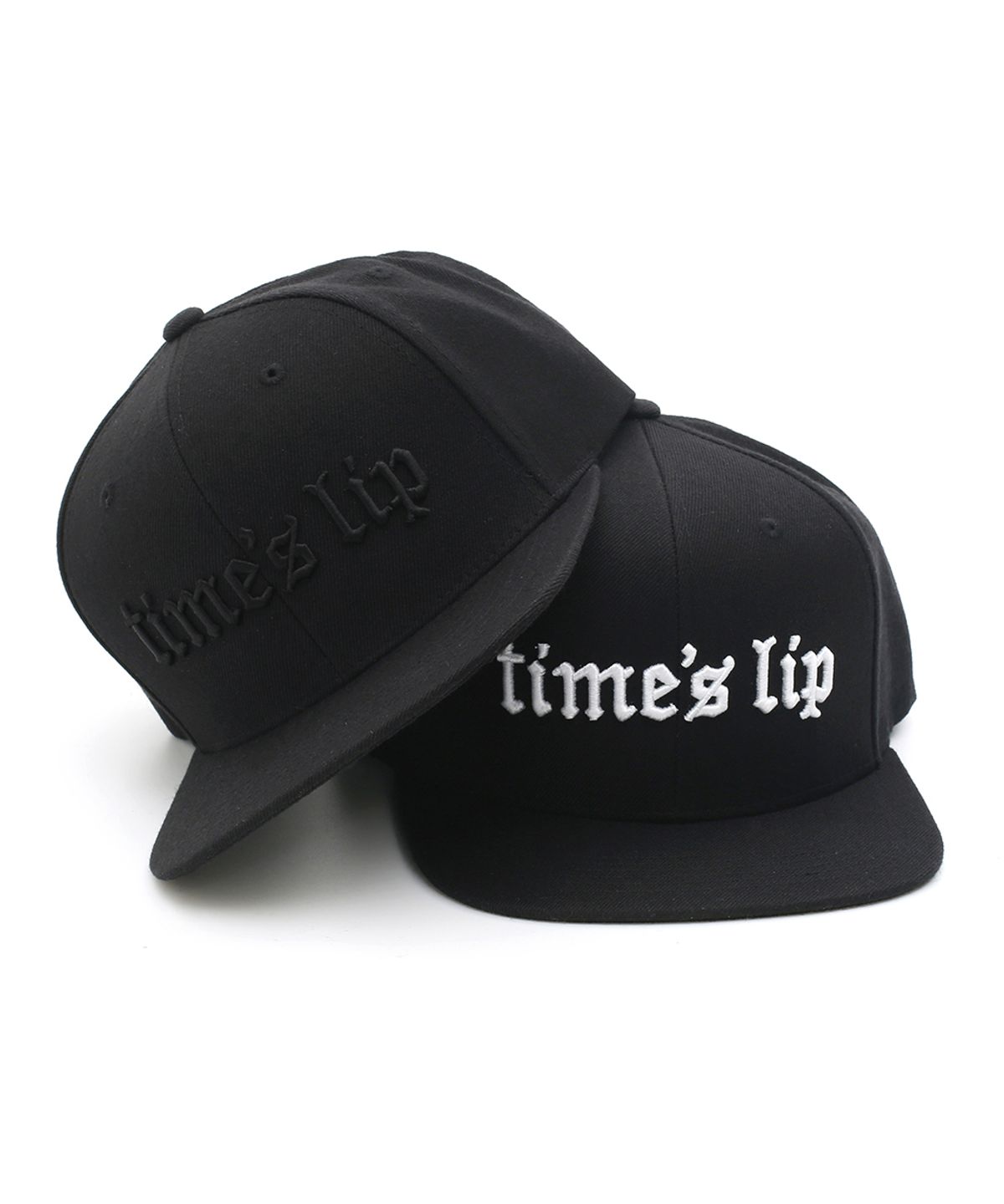 타임슬립(TIME SLIP) 로만 로고 스냅백 블랙 블랙 (M, L SIZE)