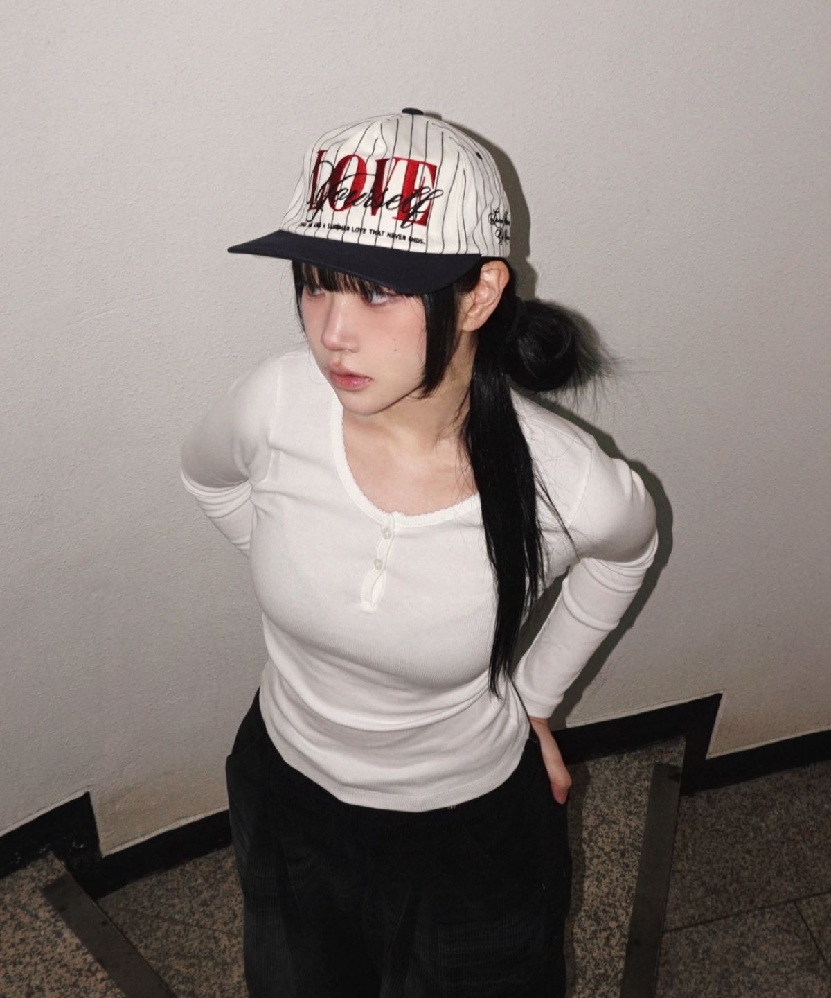 쎄오(SSEO) LOVE YOURSELF STRIPE CAP