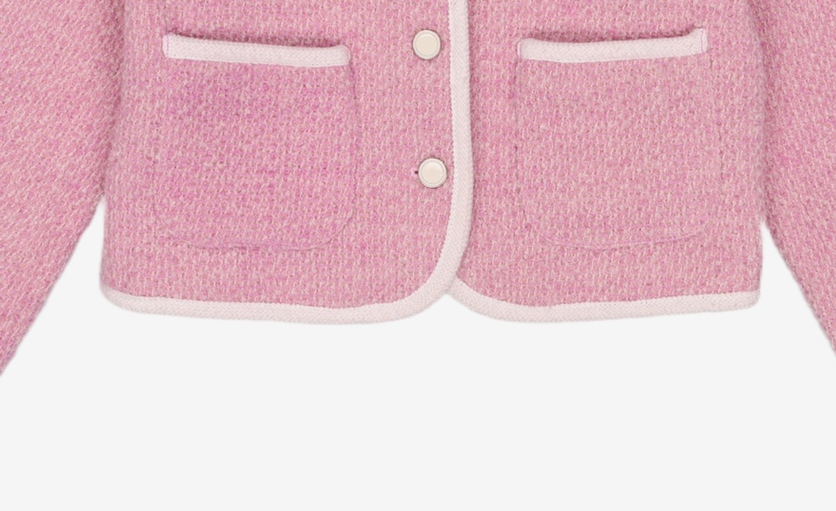 미쏘(MIXXO) 배색 트위드 숏 자켓 MIWJKD221G S