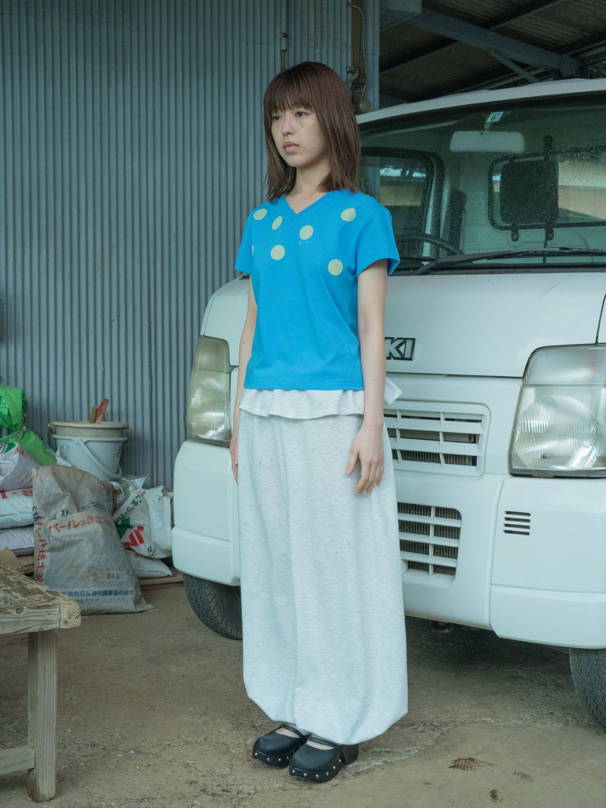 피브스피브스(PEEVES PEEVES) Gathered Balloon Pants / M. Grey