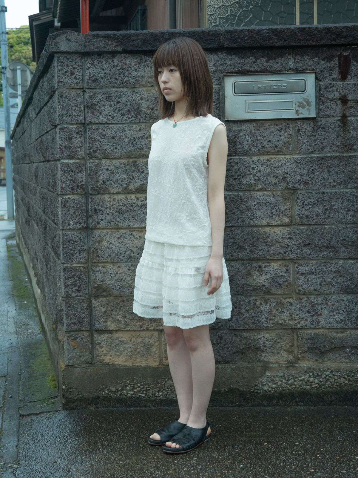 피브스피브스(PEEVES PEEVES) Layered Lace Mini Skirt / Cream
