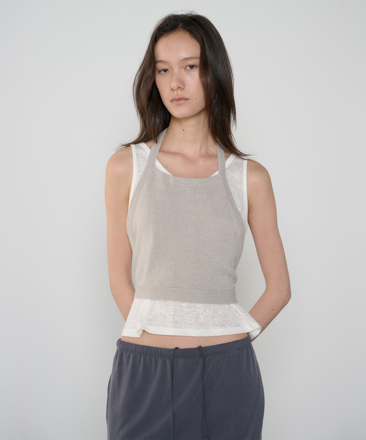 정감 스튜디오(JEONGGAM STUDIOS) Linen Blend Halterneck Sleeveless_3 Color