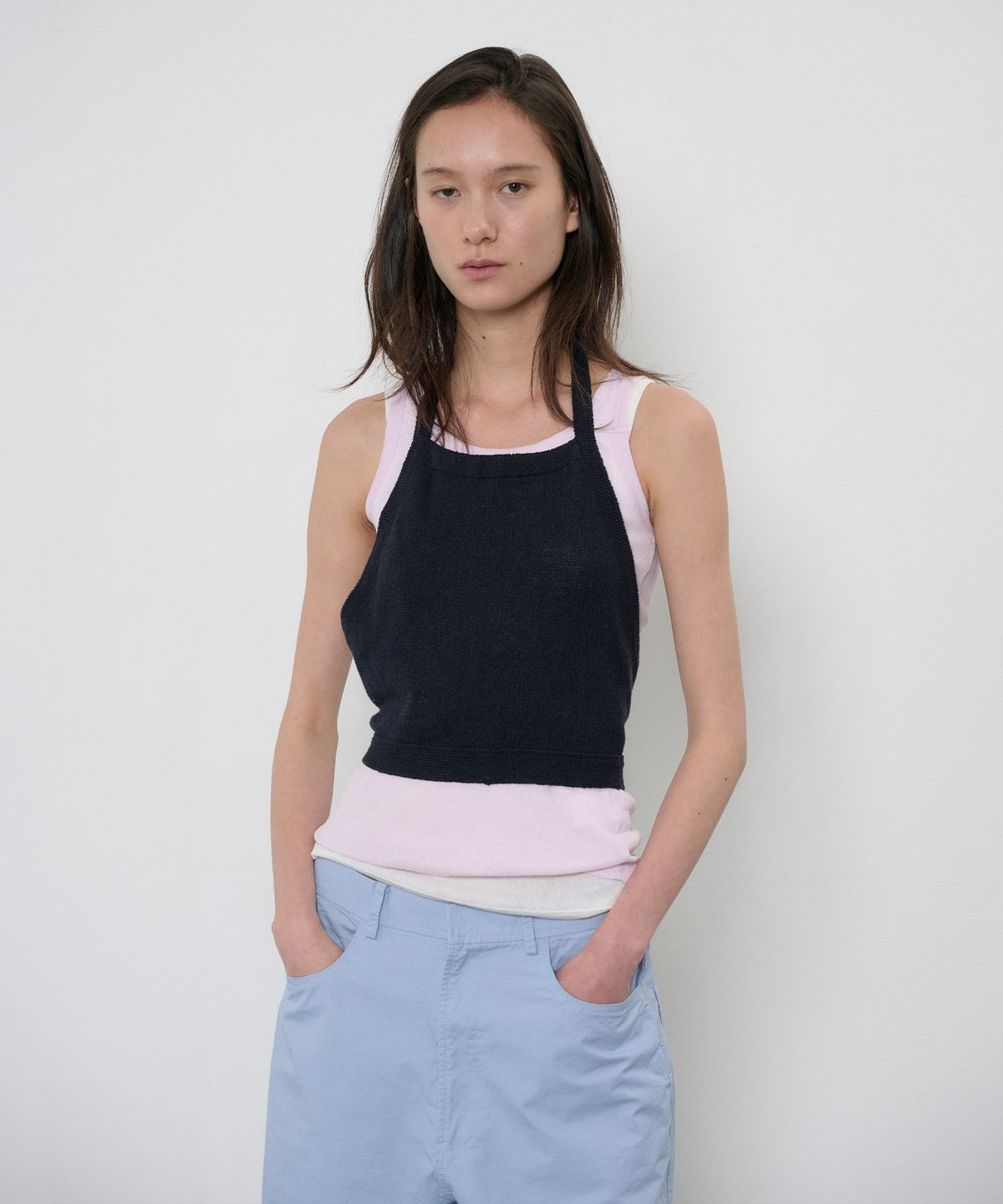 정감 스튜디오(JEONGGAM STUDIOS) Linen Blend Halterneck Sleeveless_3 Color