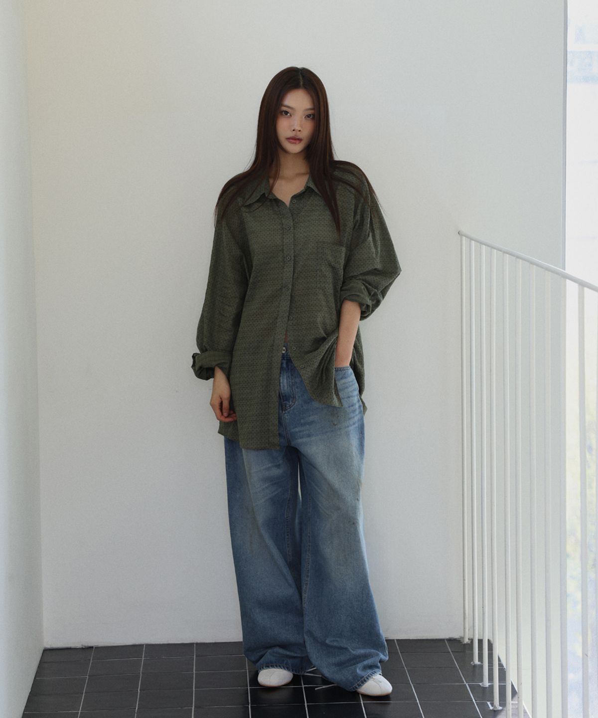 랑거(LANGER) [PLC] x boyfriend washed jeans_blue