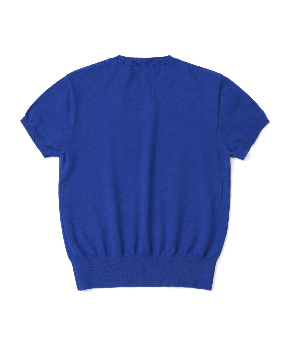 니티드(KNITTED) (W) 베이직 에센셜 워셔블 라운드 반팔 니트 COBALT BLUE