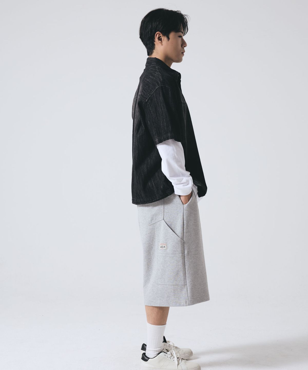 펜듈럼(PENDULUM) 에센셜 7부 카펜터 스웨트 버뮤다 팬츠 LR2PU418_2color