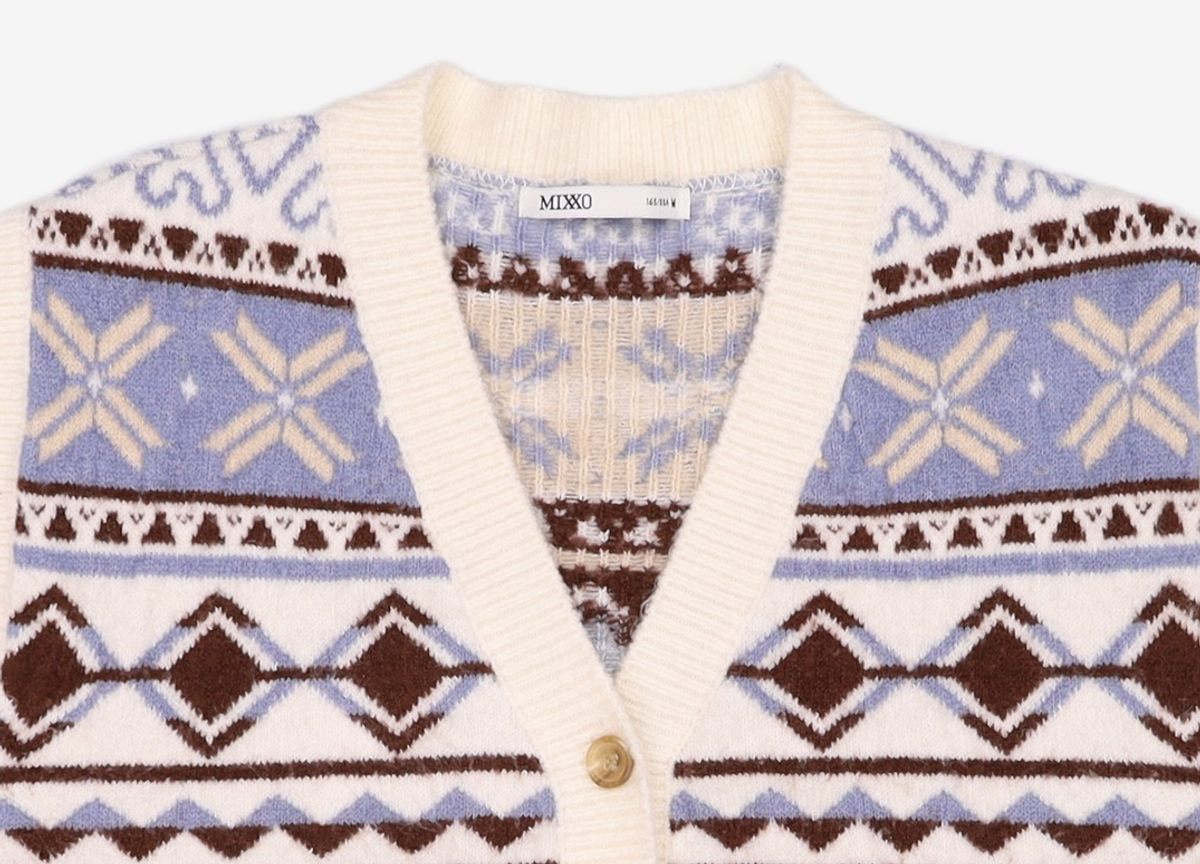 미쏘(MIXXO) 페어아일 니트조끼 (VKBV15T RE) MIWVKBC2QT M