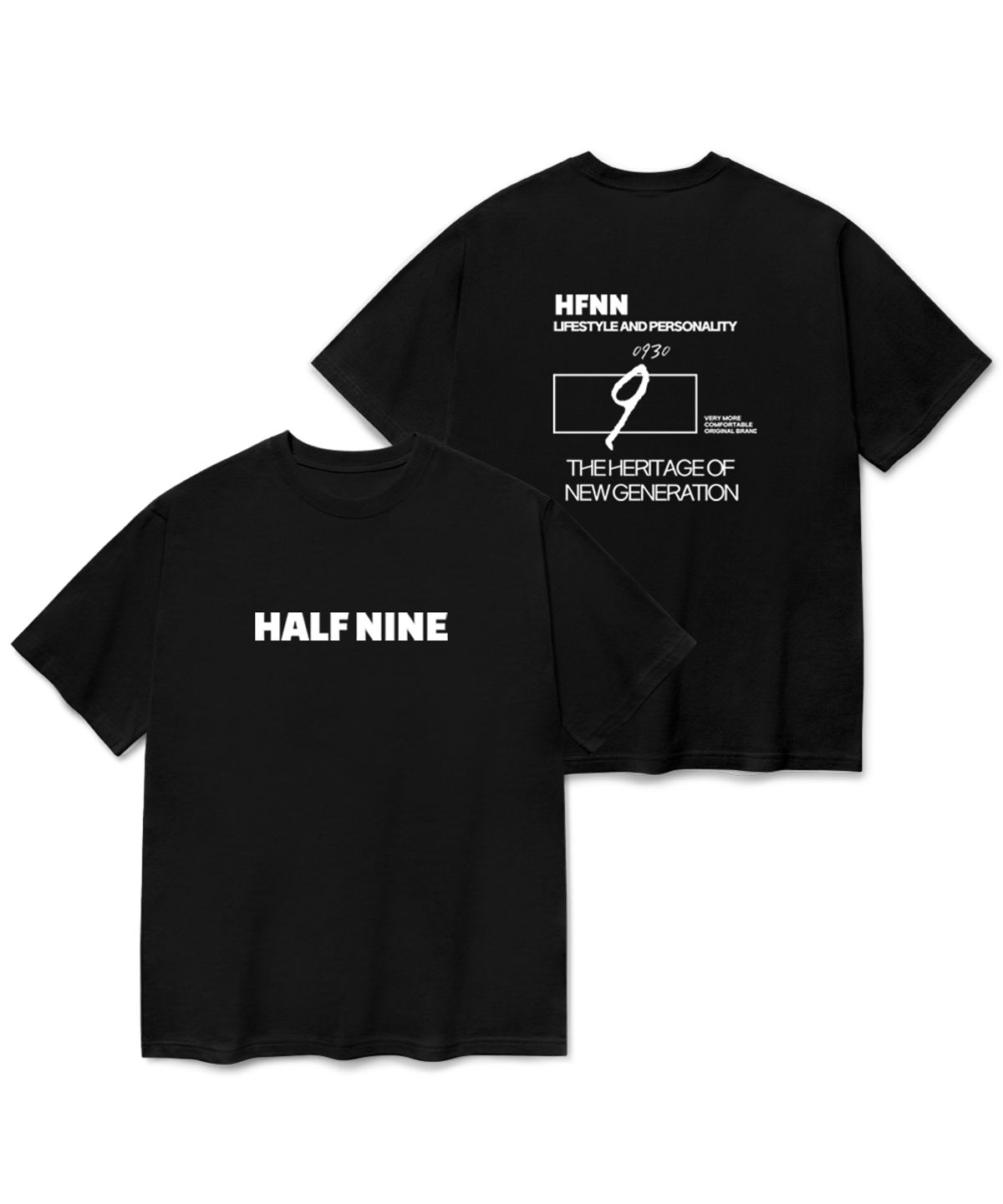 하프나인(HALFNINE) 스퀘어하프 레터링 반팔 티셔츠 I05BRD_HBX11336