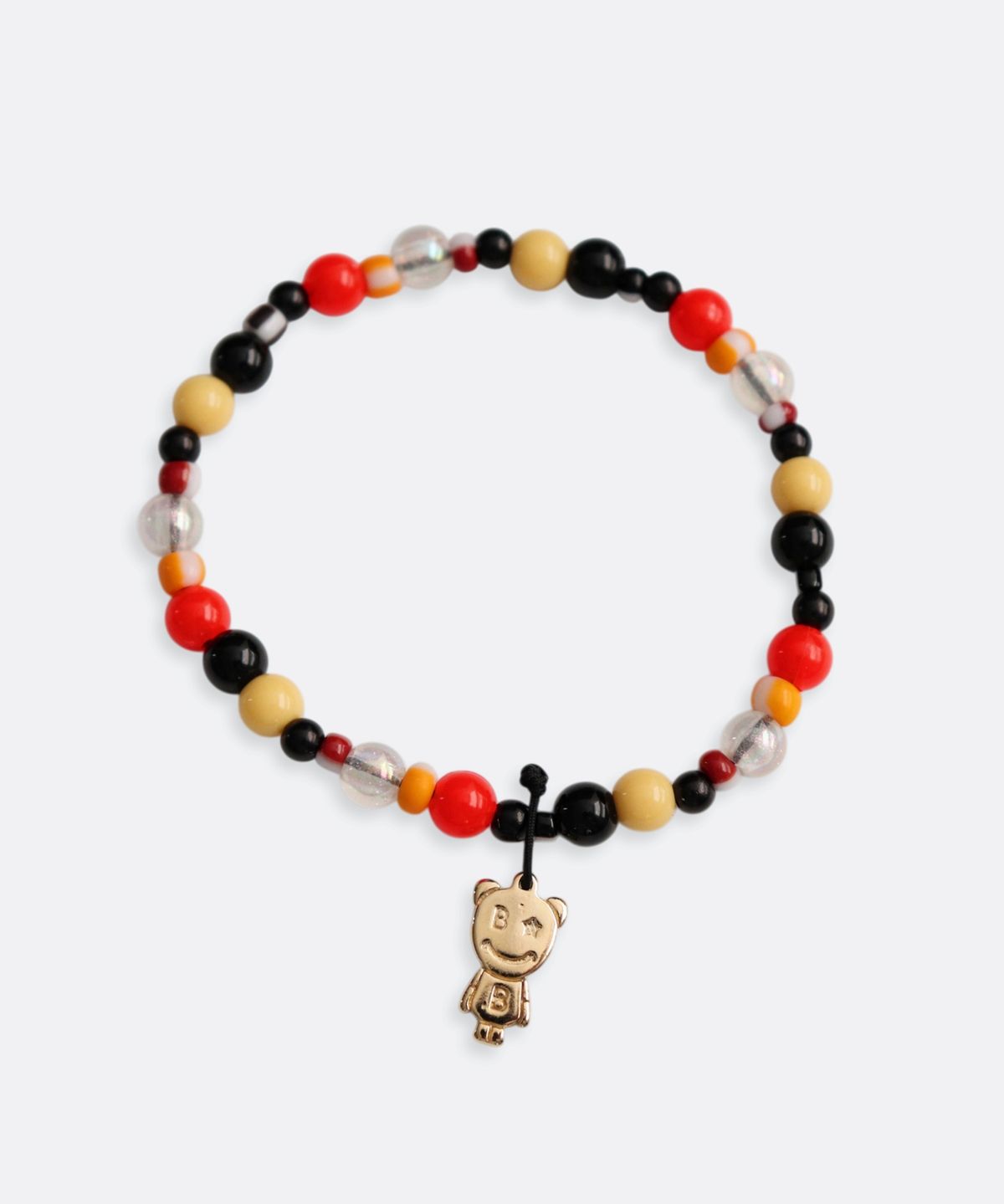 봉보(BONBEAU) Jelly pop teddy charm Bracelet 키치 컬러 아크릴 볼 비즈 믹스 곰돌이 참 팔찌