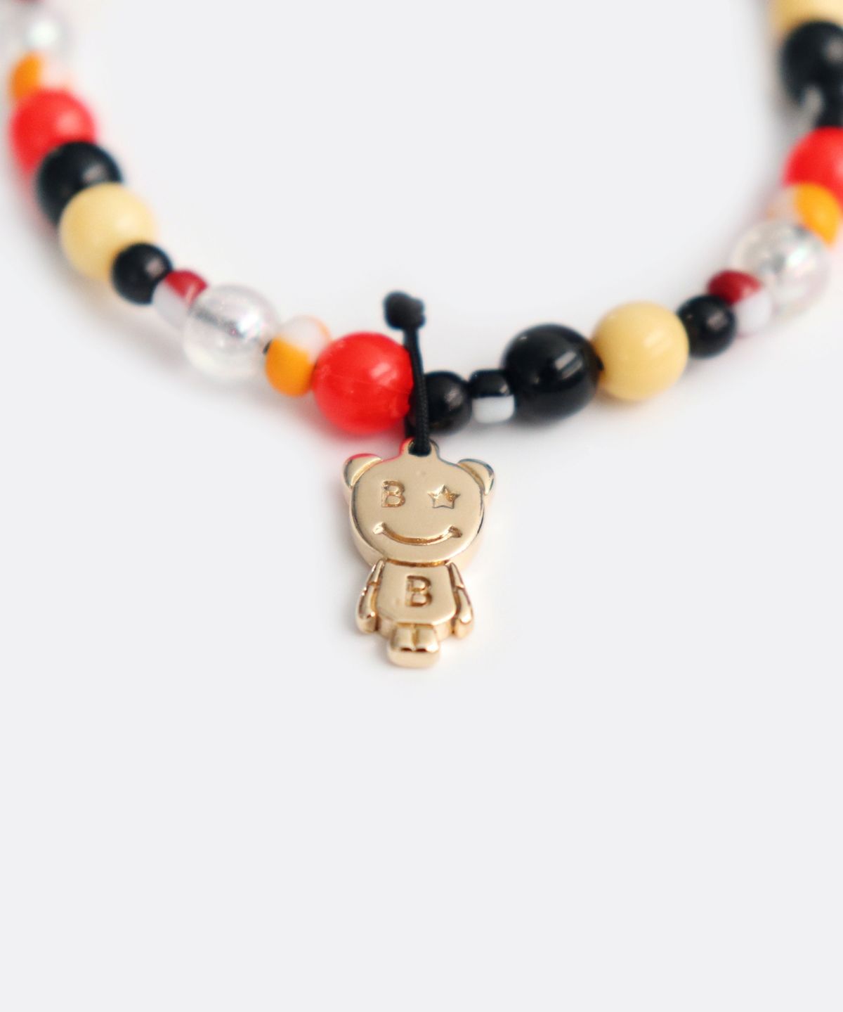 봉보(BONBEAU) Jelly pop teddy charm Bracelet 키치 컬러 아크릴 볼 비즈 믹스 곰돌이 참 팔찌