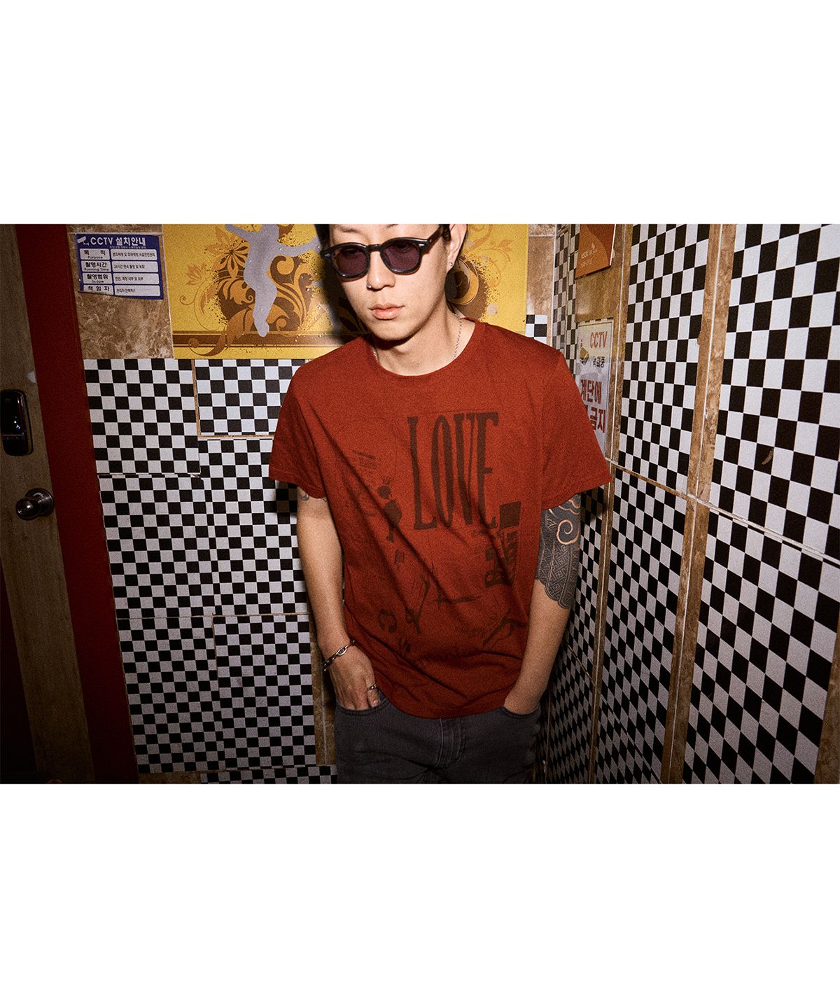서피스에디션(SURFACE EDITION) LONG LIVE T-SHIRT RED