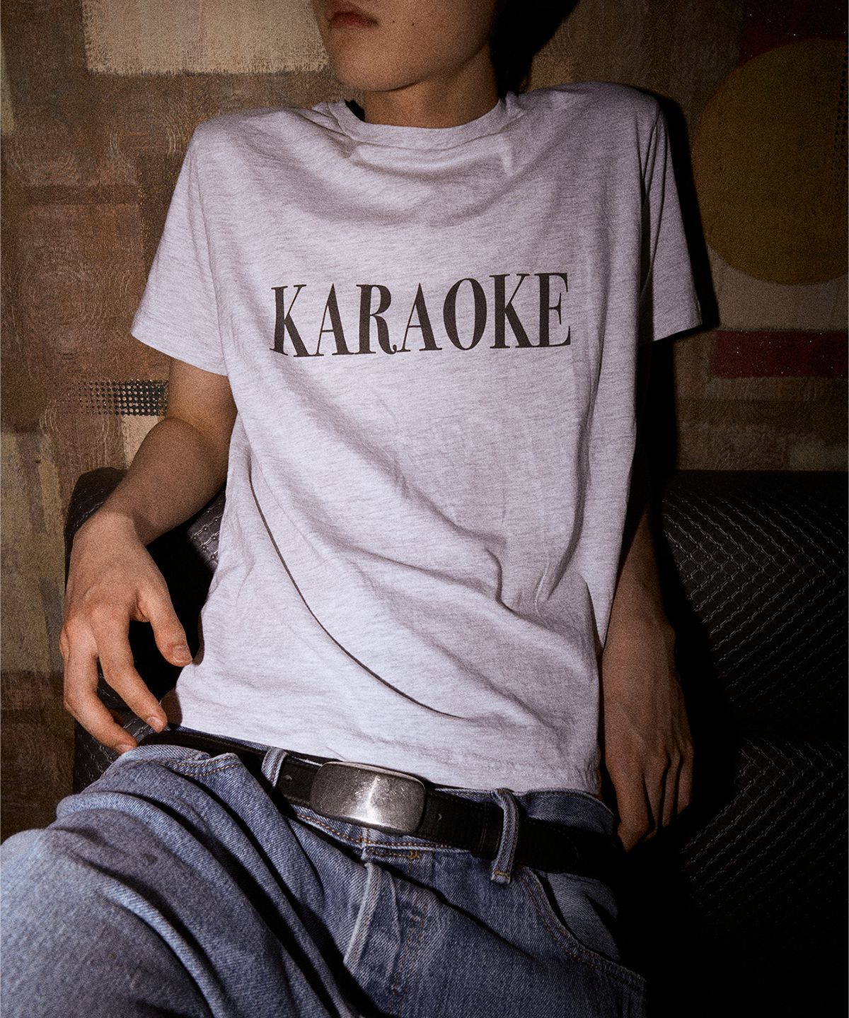 서피스에디션(SURFACE EDITION) KARAOKE T-SHIRT LIGHT GRAY