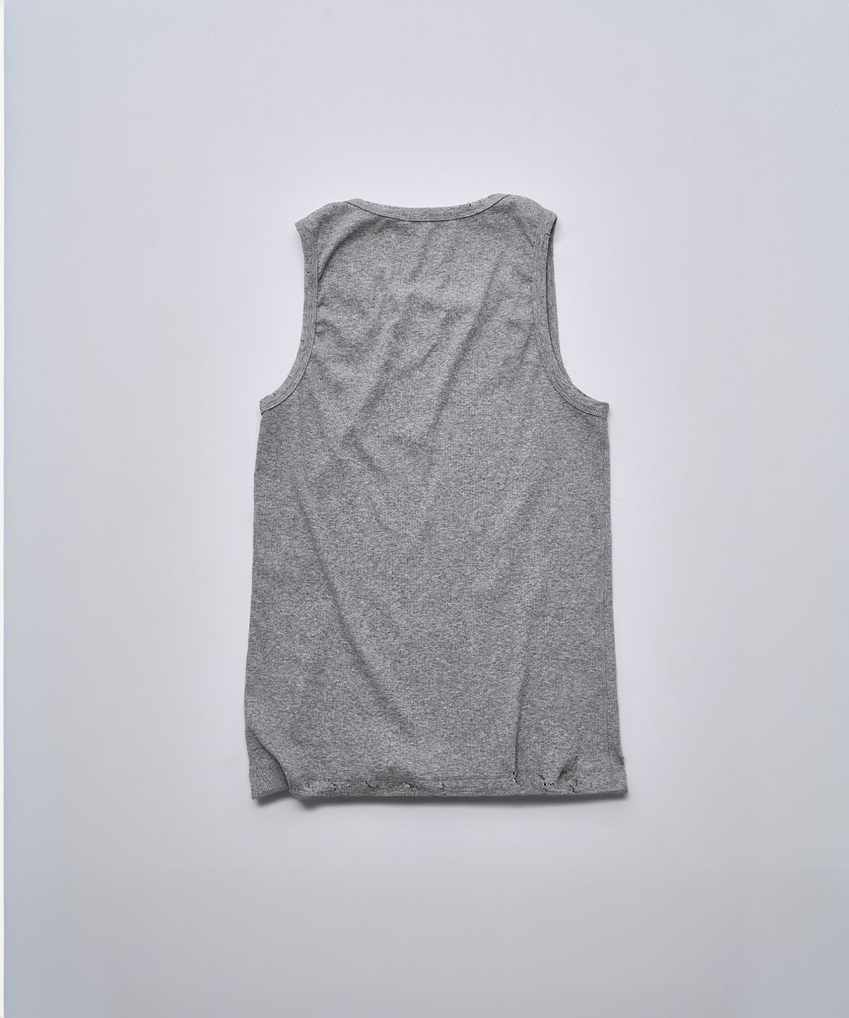 서피스에디션(SURFACE EDITION) DAMAGED RIBBED SLEEVELESS GRAY