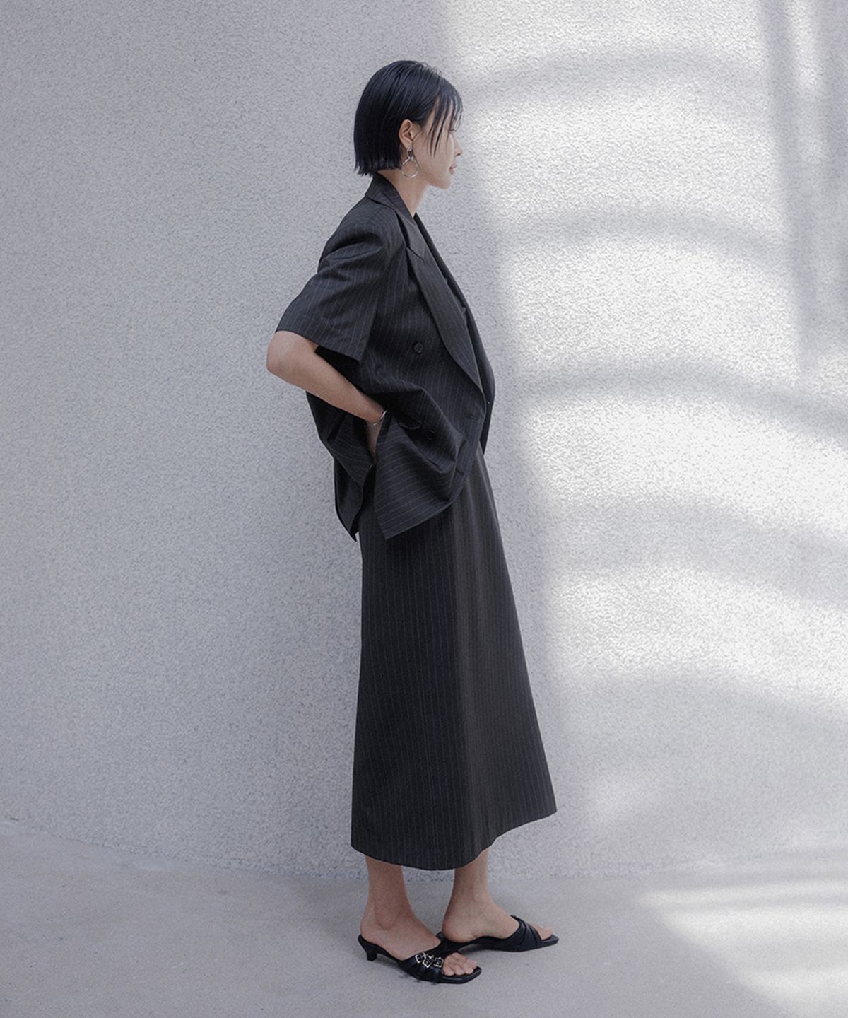 메무아(MEMUA) 핀ST써머 쿨 더블자켓 셋업(네이비)