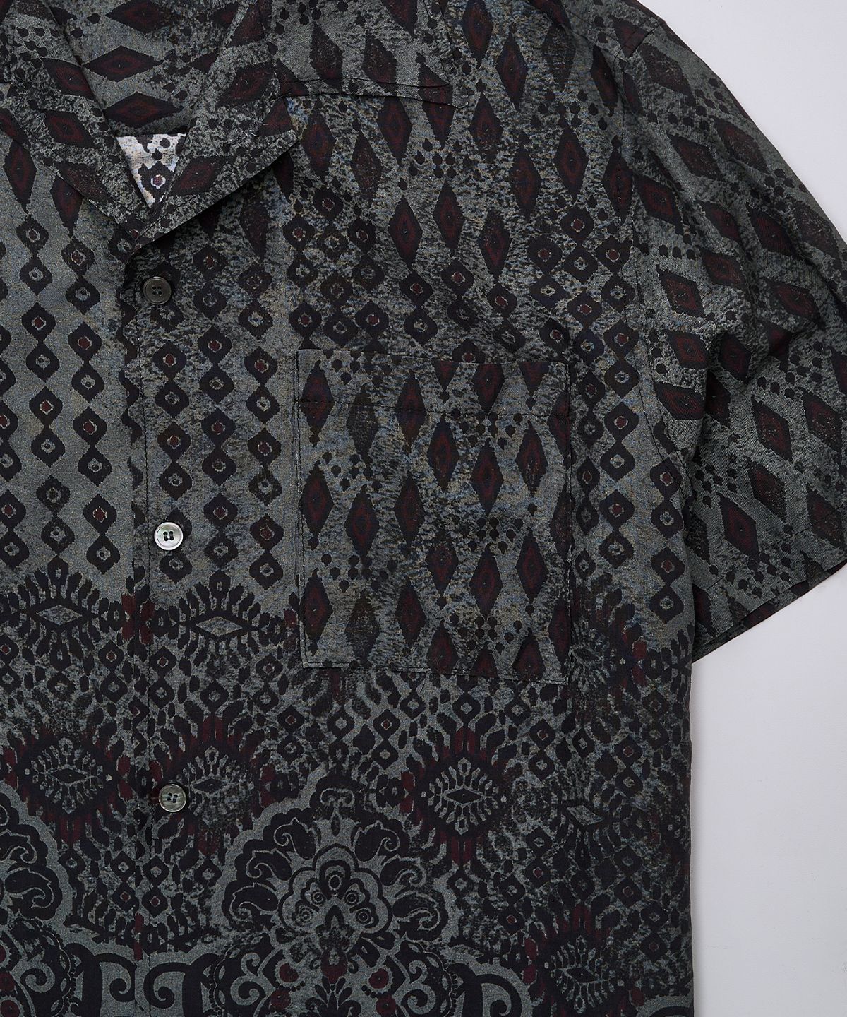 서피스에디션(SURFACE EDITION) FULL PRINT SHORT SLEEVE SHIRT GRAY