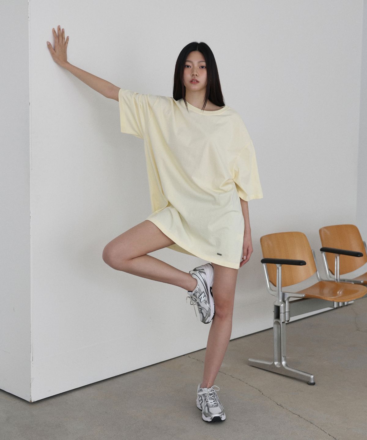 랑거(LANGER) [PLC] metal logo overfit short sleeve t-shirt_5Colors