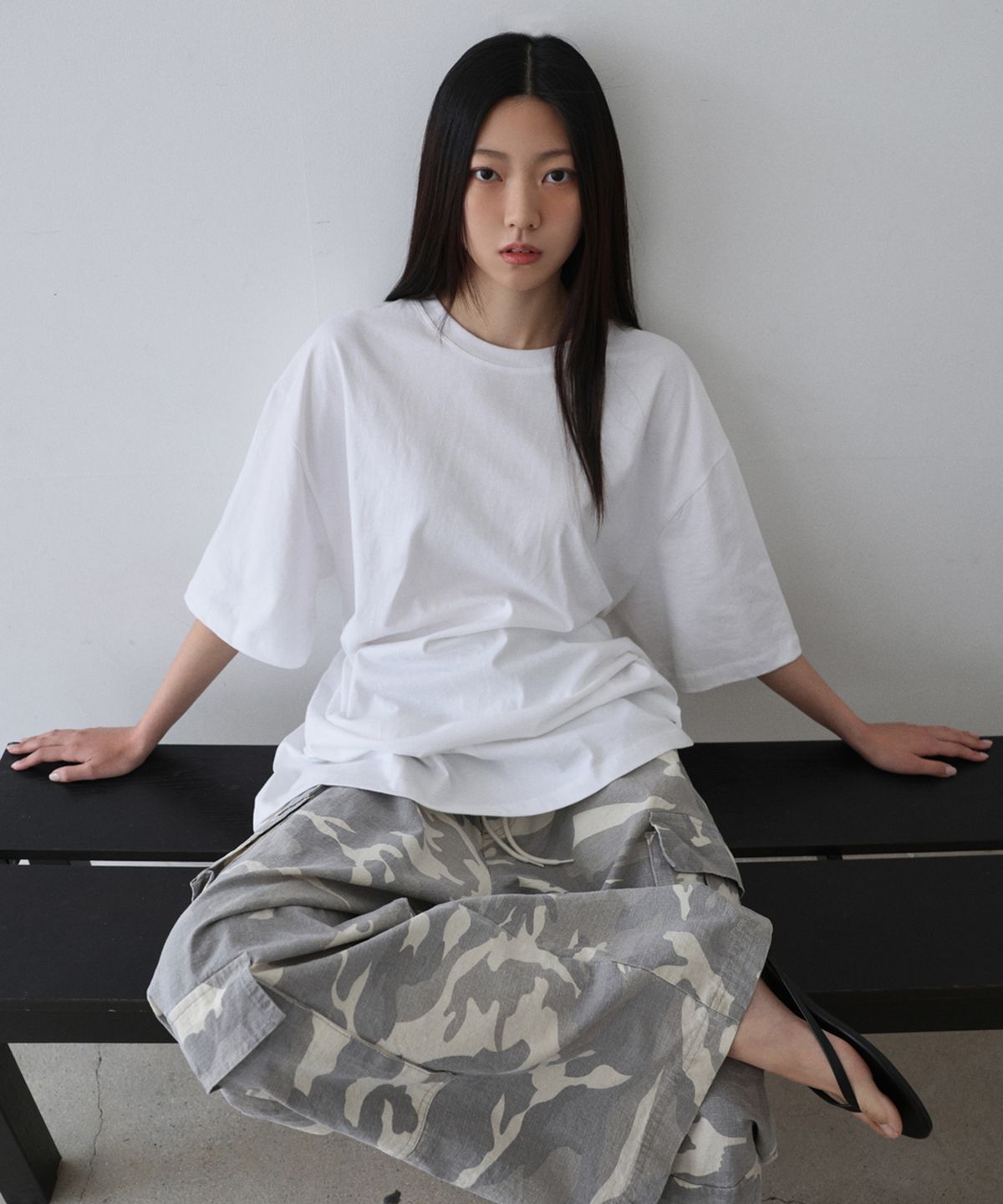 랑거(LANGER) [PLC] metal logo overfit short sleeve t-shirt_5Colors