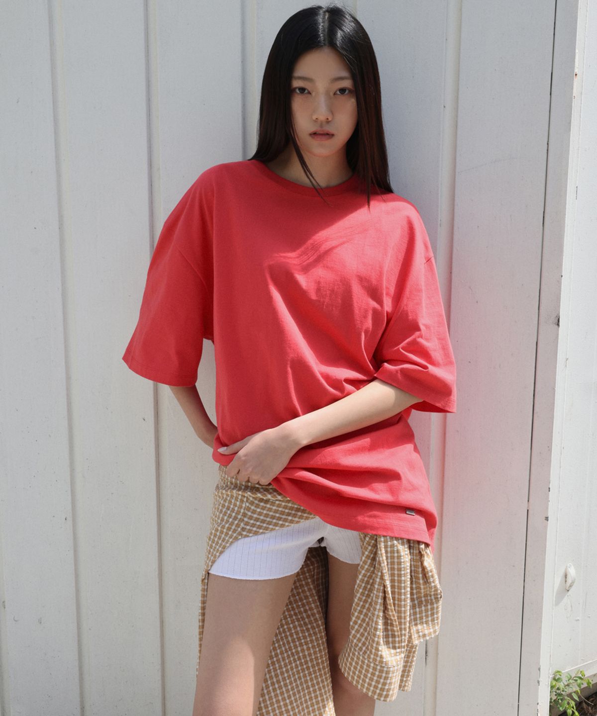 랑거(LANGER) [PLC] metal logo overfit short sleeve t-shirt_5Colors