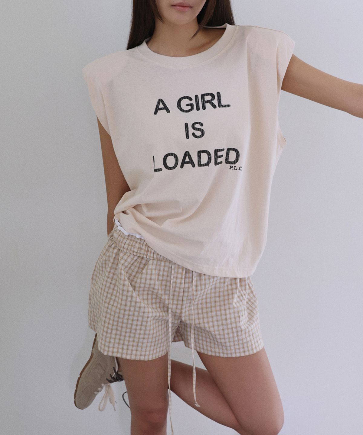 랑거(LANGER) [PLC] a girl padded sleeveless top_4Colors
