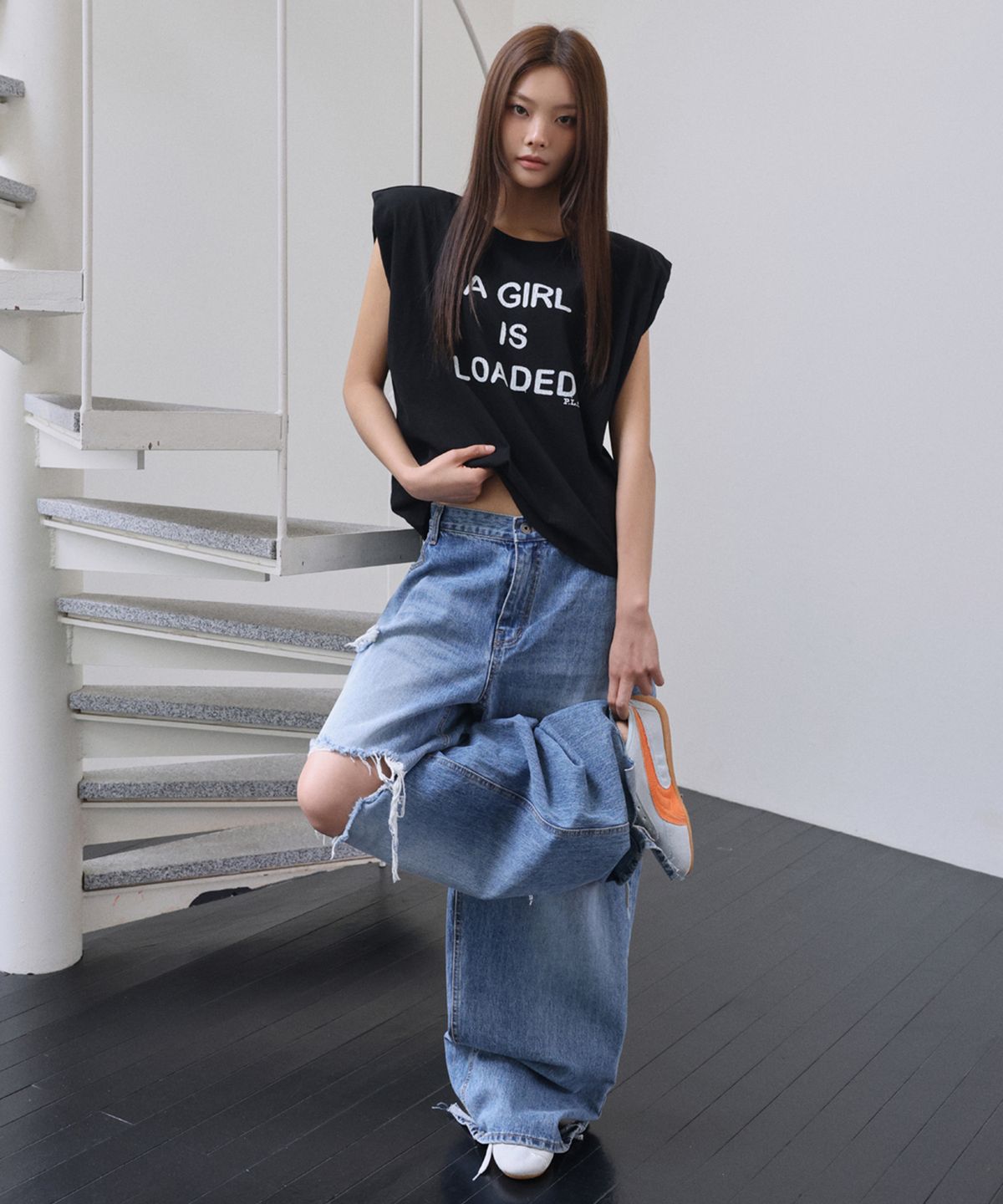 랑거(LANGER) [PLC] a girl padded sleeveless top_4Colors