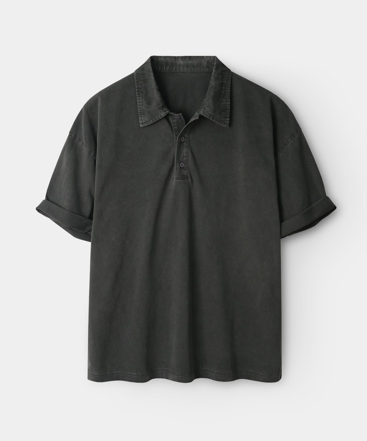 인더스트(INDUST) [인더스트 X 요비] 피그먼트  워시드 피케 반팔 셔츠_3COLOR