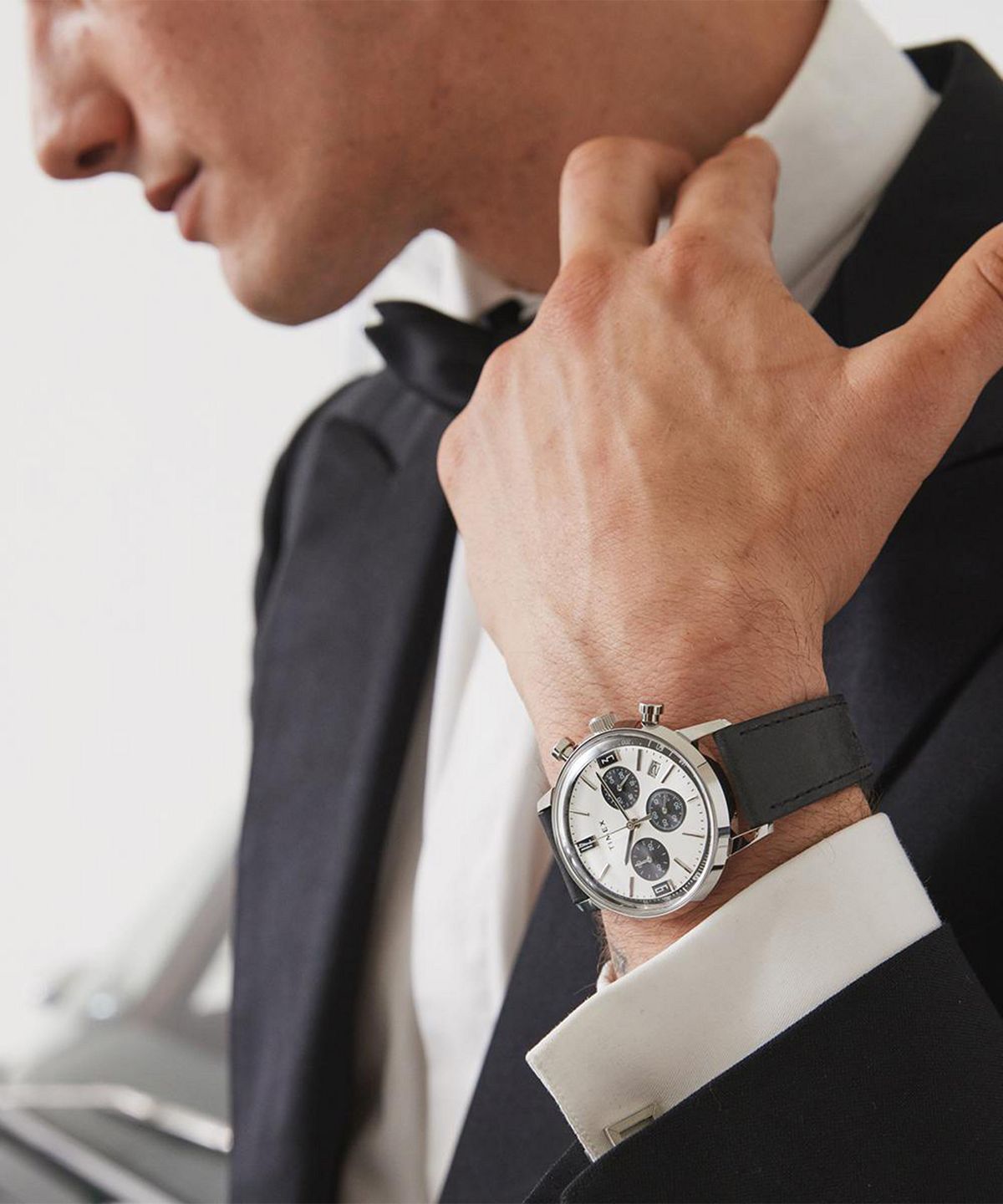 타이맥스(TIMEX) 멀린 크로노그래프 타키미터 가죽스트랩 남자시계 40mm
