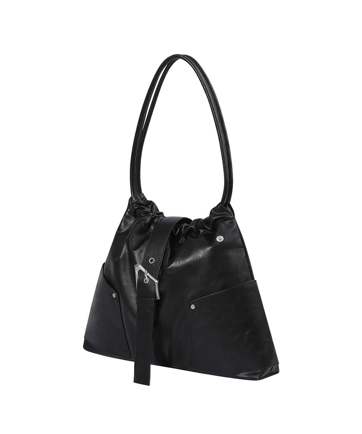 앤어애쉬(ANDAASH) Trapezium draped 004 bag BLACK
