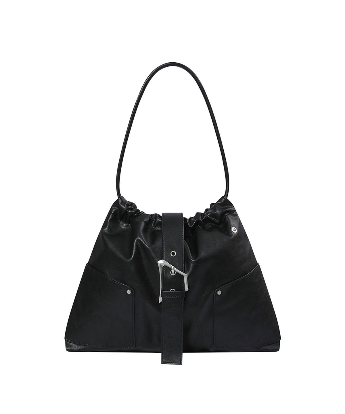 앤어애쉬(ANDAASH) Trapezium draped 004 bag BLACK