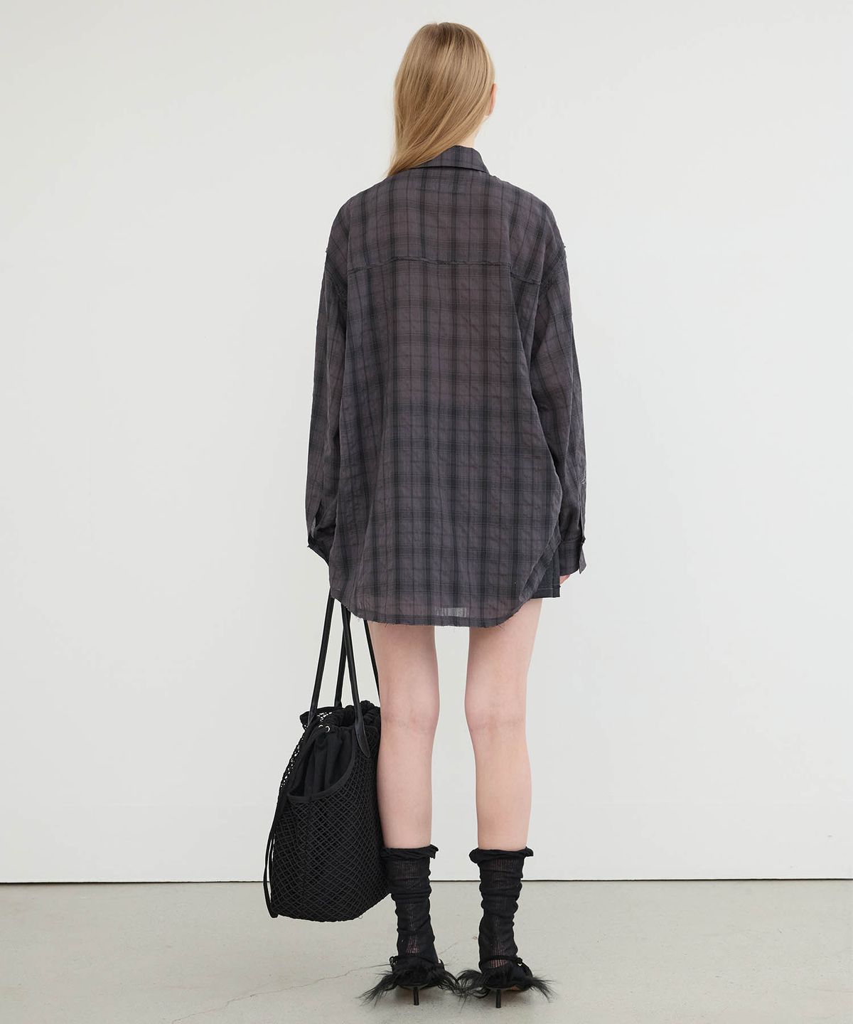 유센틱(YUTHENTIC) Mesh canvas big bag Black AX6XX20010