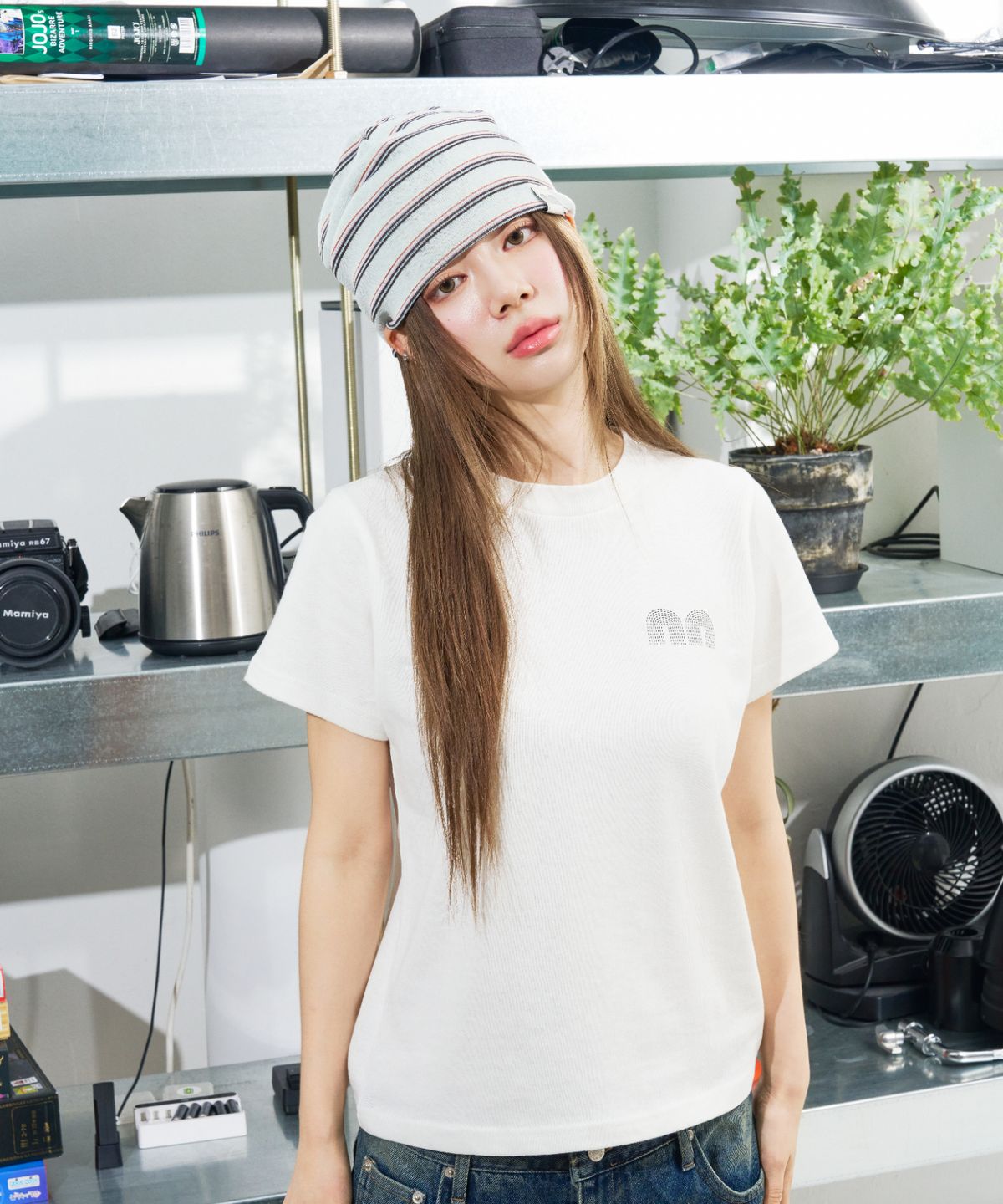 낫뉴(NOT NEW) nn Label Stripe Beanie Mint