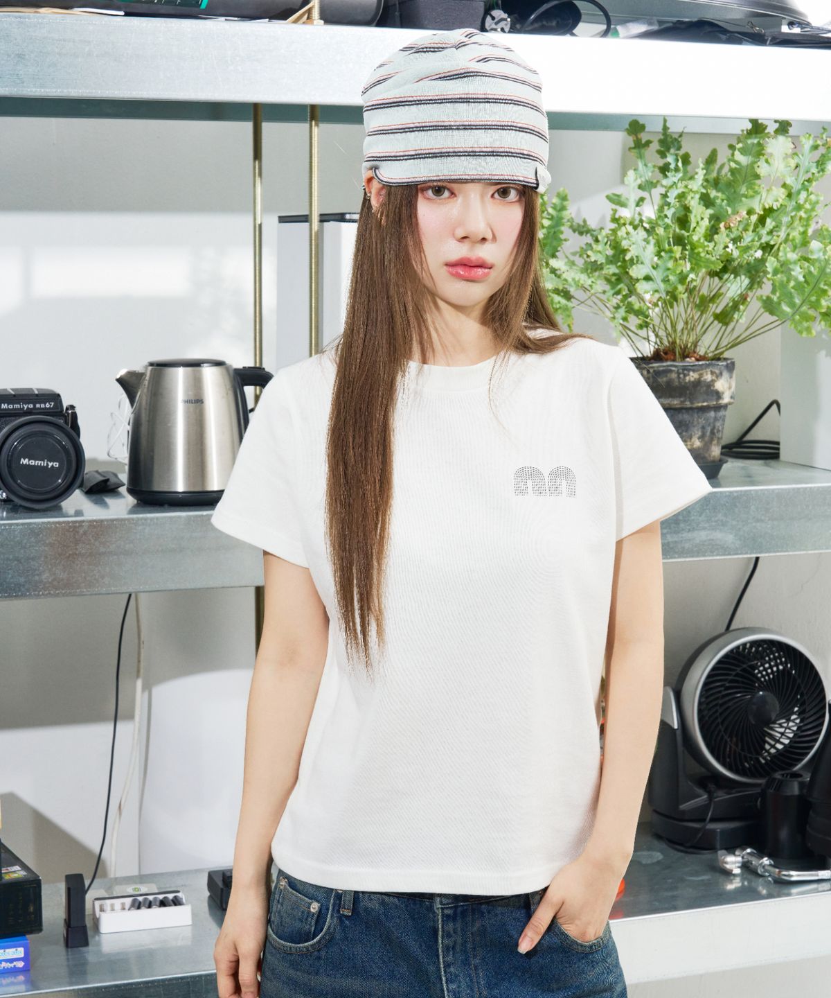 낫뉴(NOT NEW) nn Label Stripe Beanie Mint
