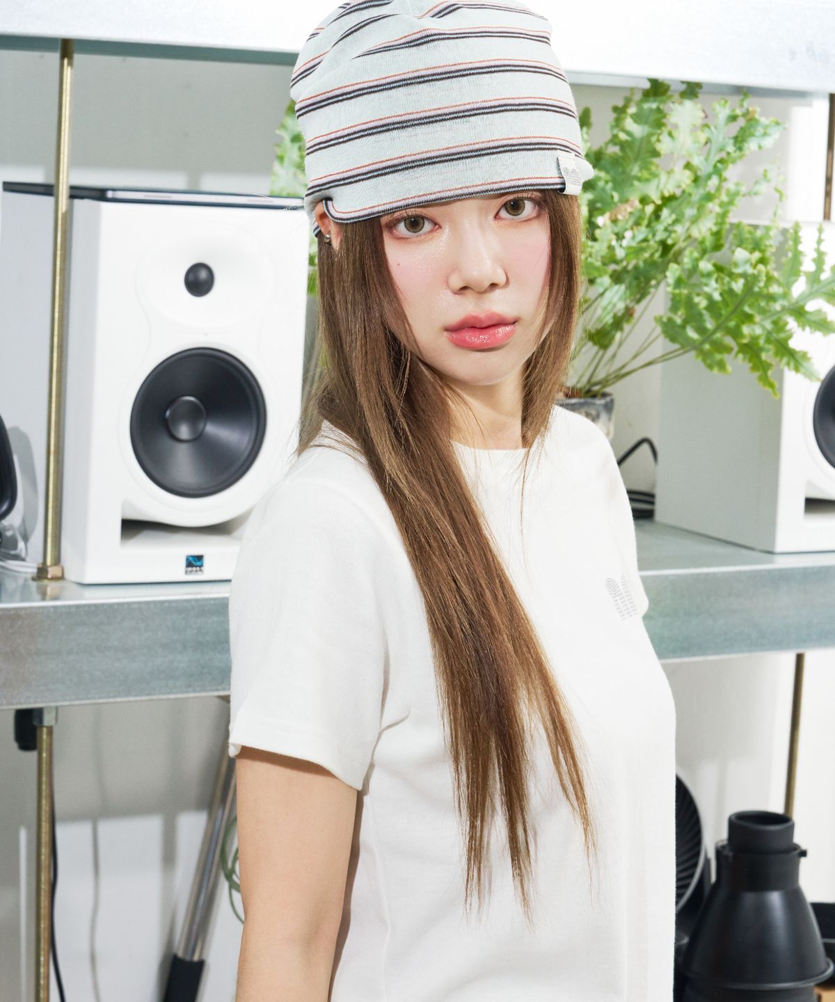 낫뉴(NOT NEW) nn Label Stripe Beanie Mint