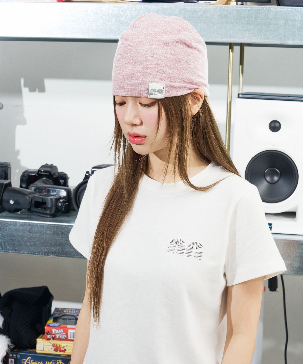 낫뉴(NOT NEW) nn Label Basic Beanie Strawberry