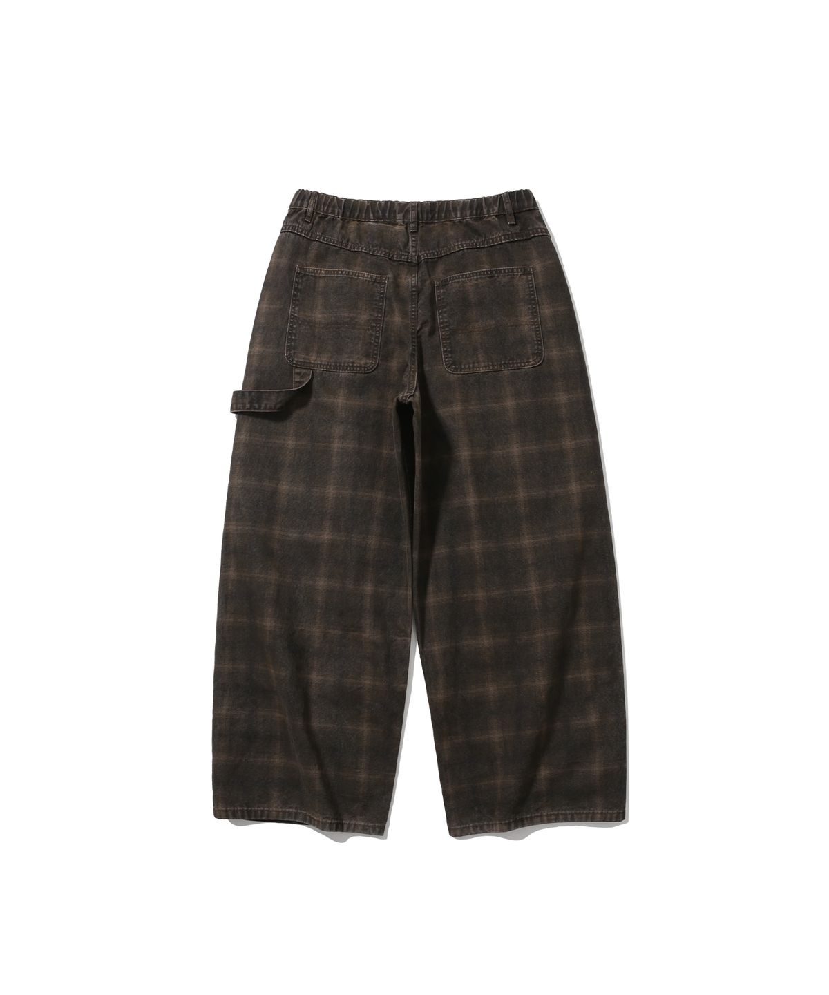 앵글런(ANGLAN) Checked Double Knee Pants - Brown