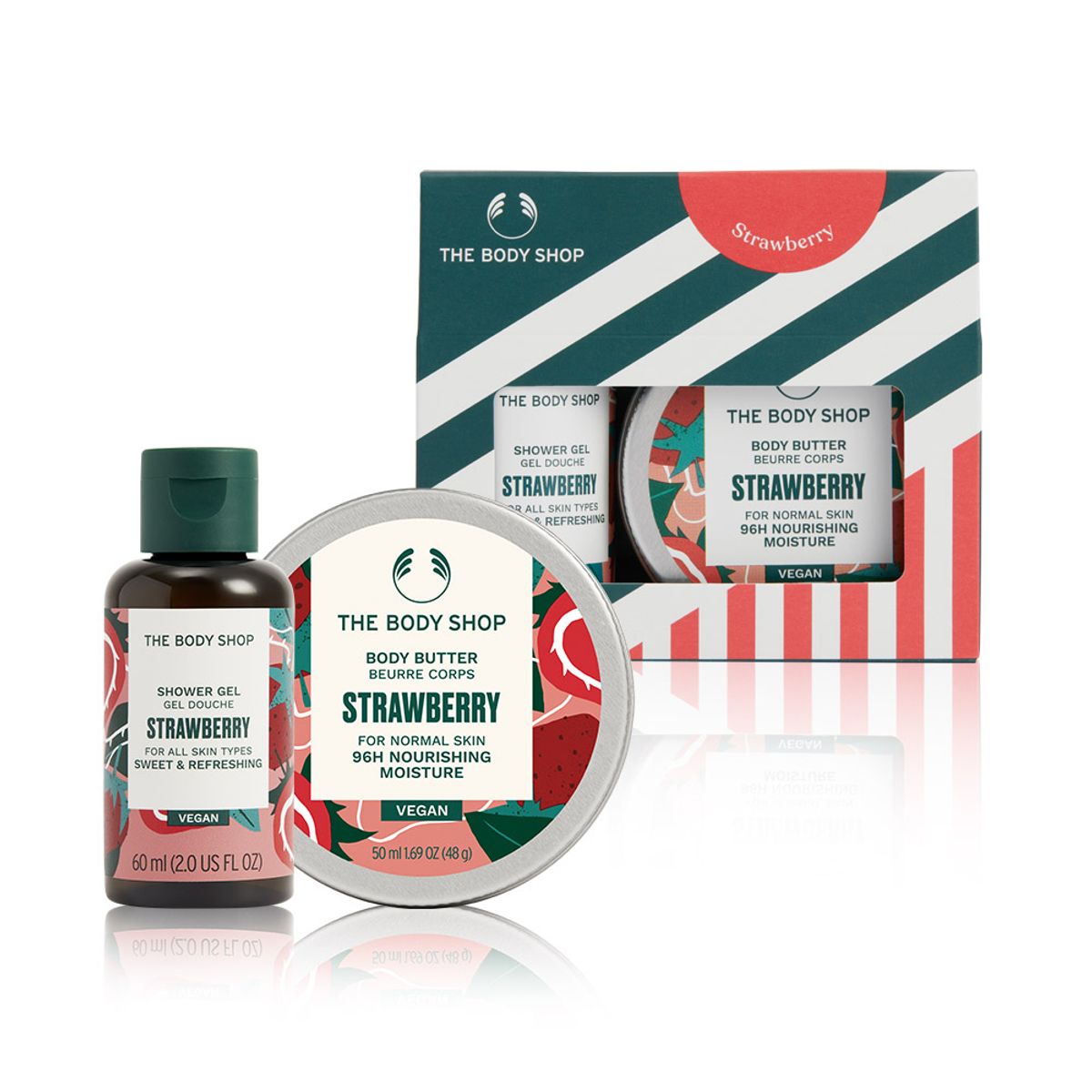 더바디샵(THE BODY SHOP) 여행용 스트로베리 샤워젤&바디버터 선물세트 (888193)