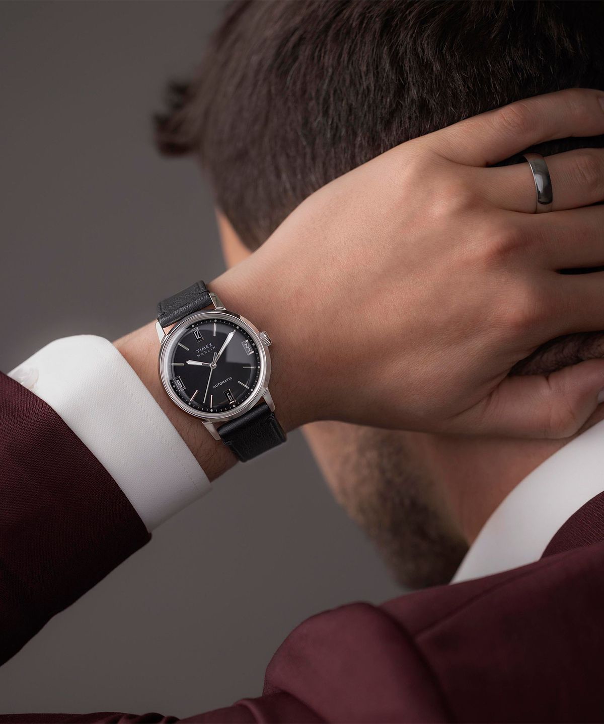 타이맥스(TIMEX) 멀린 오토매틱 가죽스트랩 남성시계 40mm