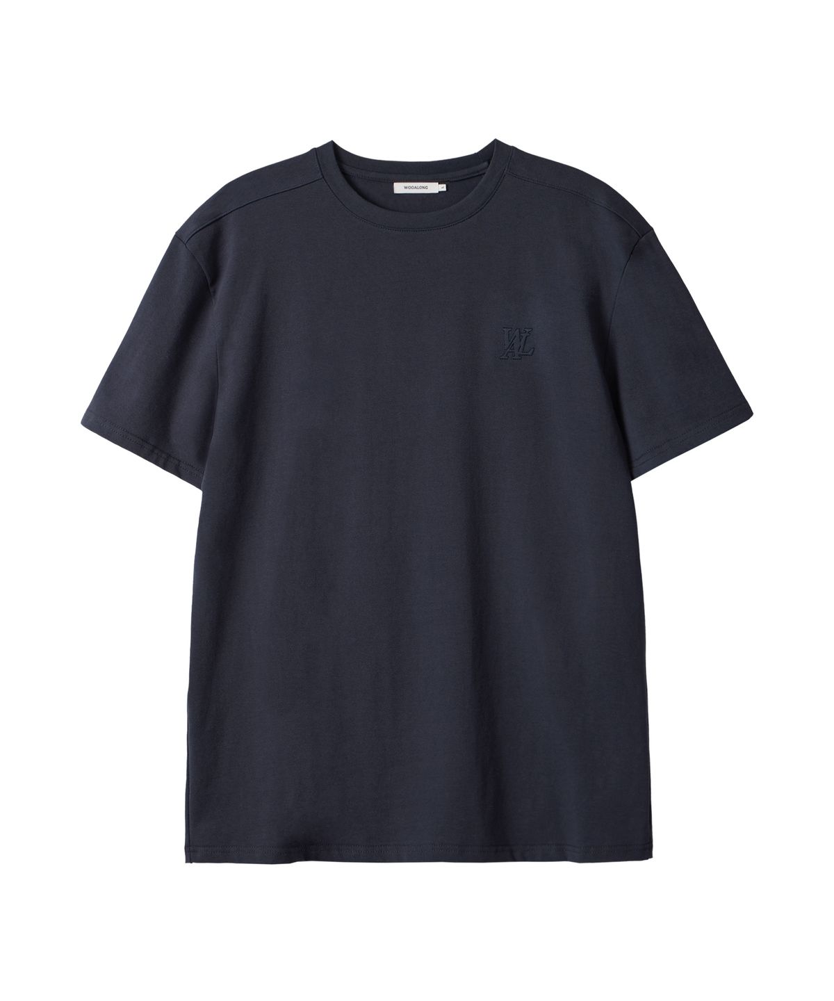 우알롱(WOOALONG) Basic cotton regular t-shirts -CHARCOAL