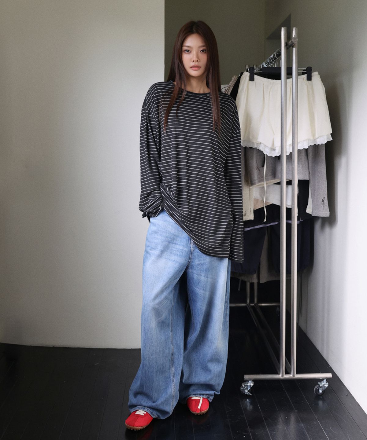 랑거(LANGER) [PLC] mama stripe t-shirt_2Colors