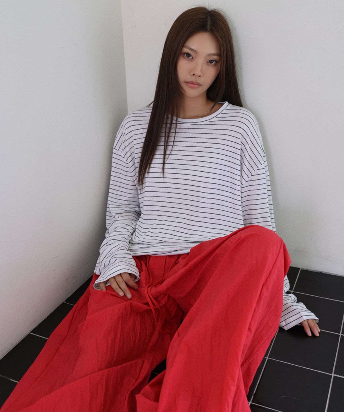 랑거(LANGER) [PLC] mama stripe t-shirt_2Colors
