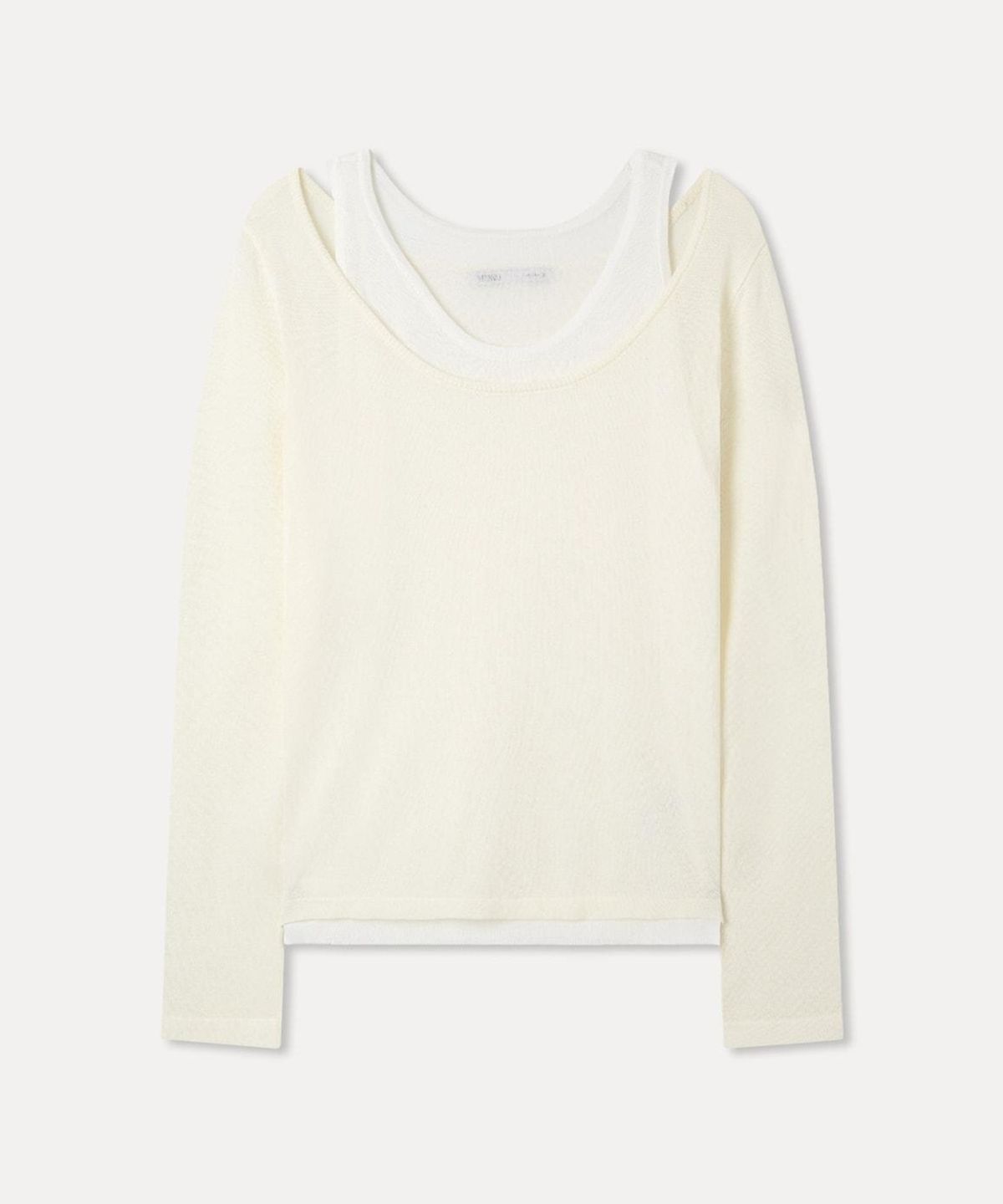미쏘(MIXXO) 투톤 레이어드 니트 RE KAG55SS_MIWKAG70QT